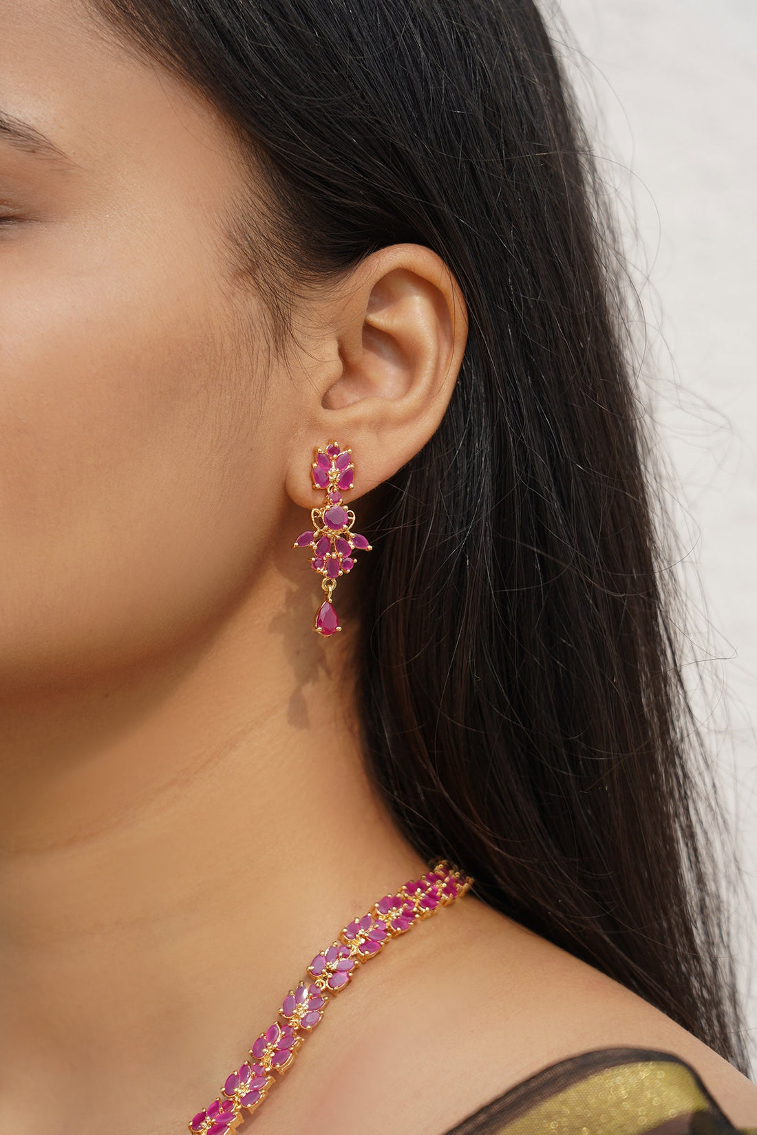 Handmade Ruby & Emerald Necklace: 22k Gold Plated Indian Jewelry — 2