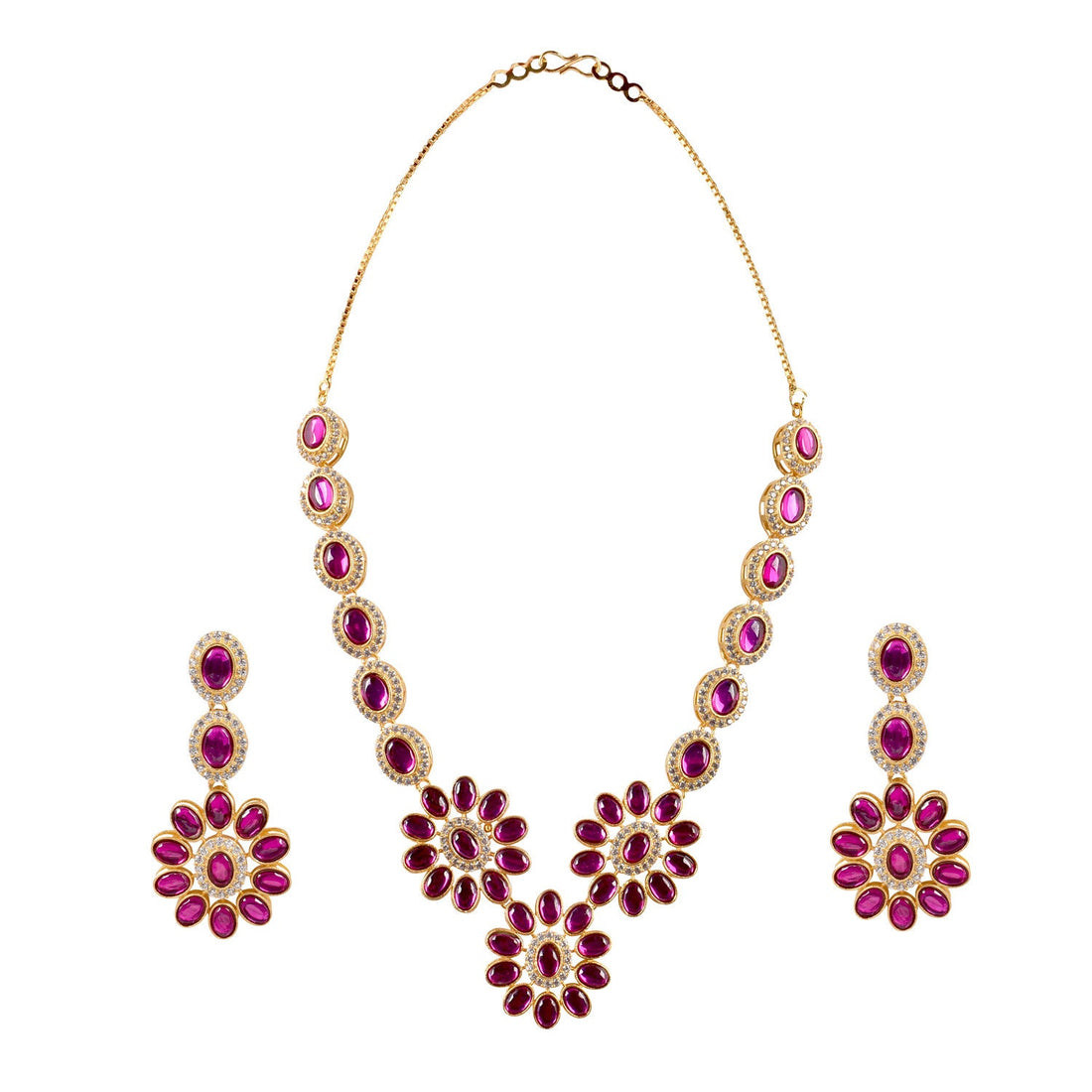 Victorian Antique Necklace Set | Gold Plated Polki Kundan Bridal Jewelry | Traditional Indian Wedding Necklace | Gift For Her — 2
