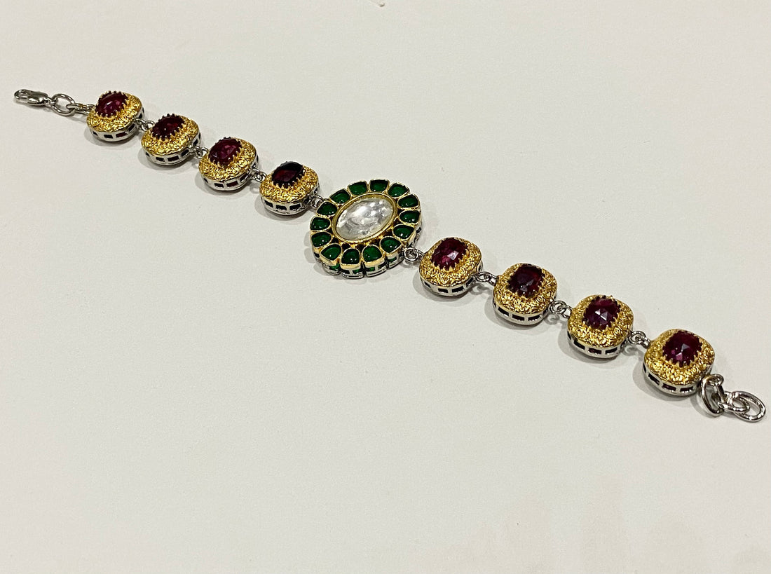Kundan Gold Bracelet | Wedding Bracelet | South Indian jewellery | Style jewelry | Indian Designer Jewelry | Ruby Jewelry | Gift For Her — 5