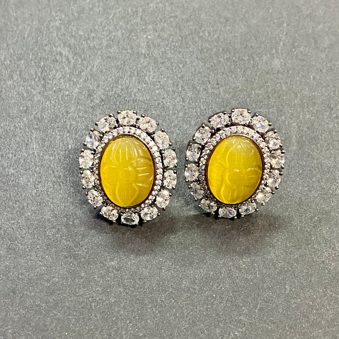 Carved Stone Stud Earrings: Luxury Minimalist Design — 8