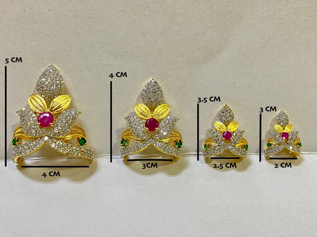 Krishna Mukut For God Goddesses | Laddu Gopal mukut | ornament Accessory |Gold Plated Crown Premium Deity jewellery — 1