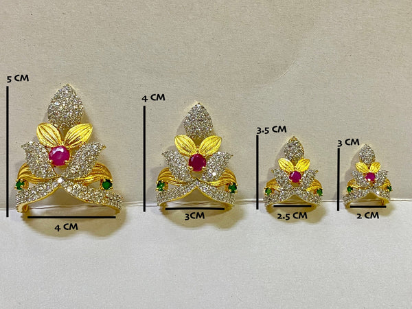 Krishna Mukut For God Goddesses | Laddu Gopal mukut | ornament Accessory |Gold Plated Crown Premium Deity jewellery