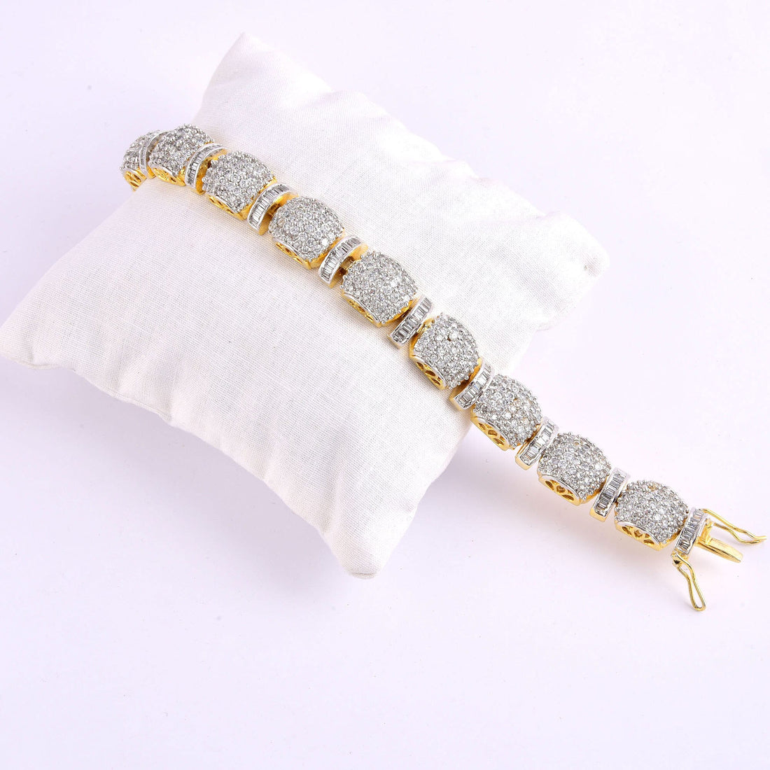 Handcrafted Brass Dainty Gold Plated Bracelet | Tennis CZ Bracelet for Wedding | Stackable Gemstone Bracelet | Gift for Her — 2