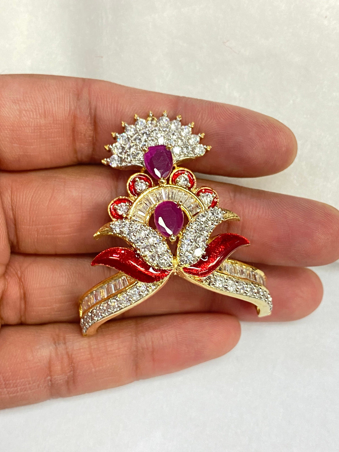 Traditional Indian Crown for Gods | Mukut for Laddu Gopal | Premium Deitu Accessory Gold Plated — 4