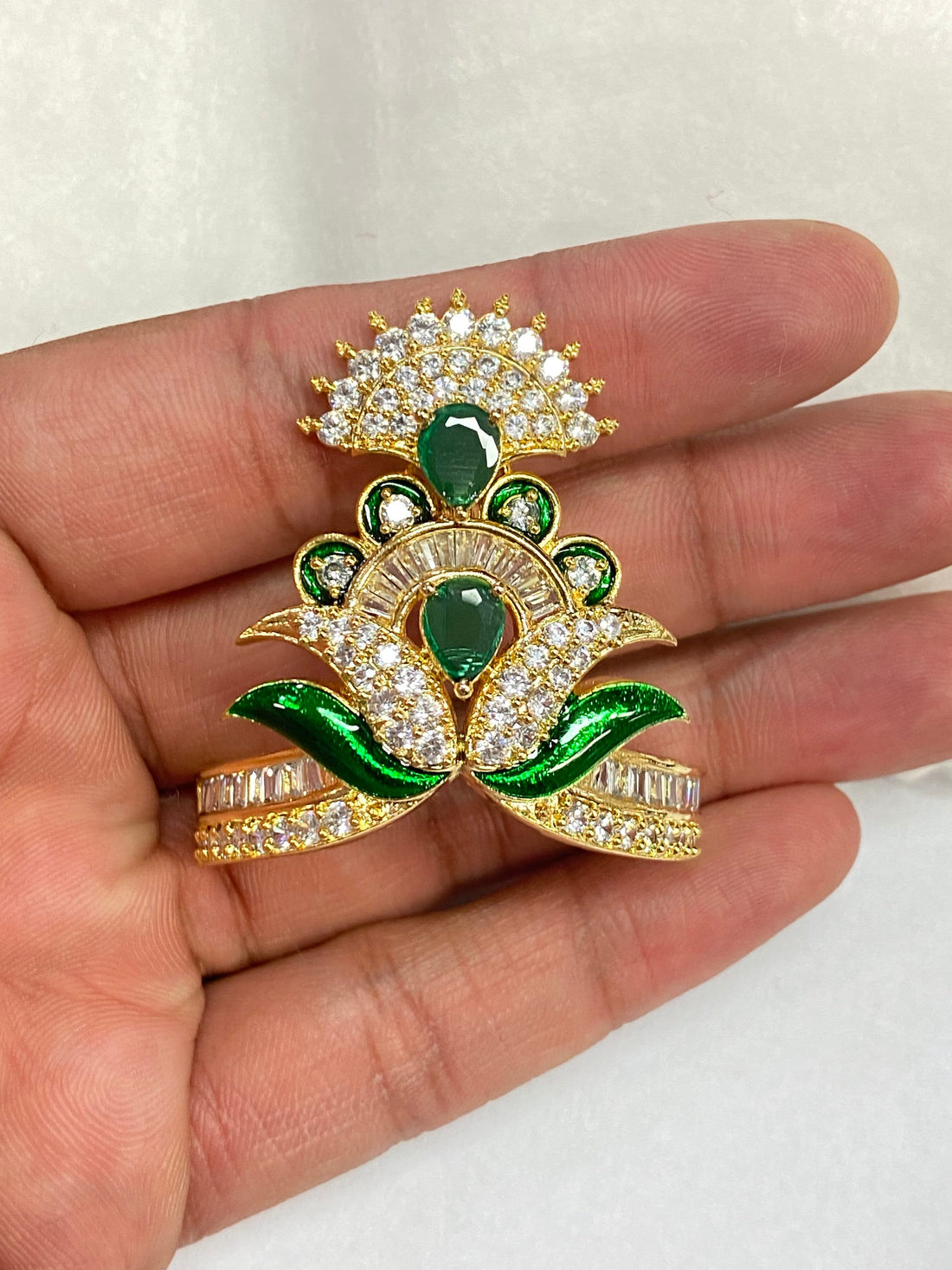Traditional Indian Crown for Gods | Mukut for Laddu Gopal | Premium Deitu Accessory Gold Plated — 6