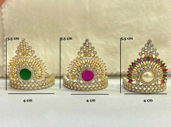 Indian God Crown with Gemstones | Kahana Accessory Mukut | Handmade Mukut Krishna Radha Ornaments