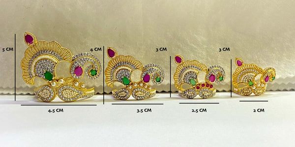 Handmade Krishna Mukut Gold Plated | Crown For laddu gopal | krishna Adjustable size Multicolour color Stone Crown | Hindu Deity Accessory