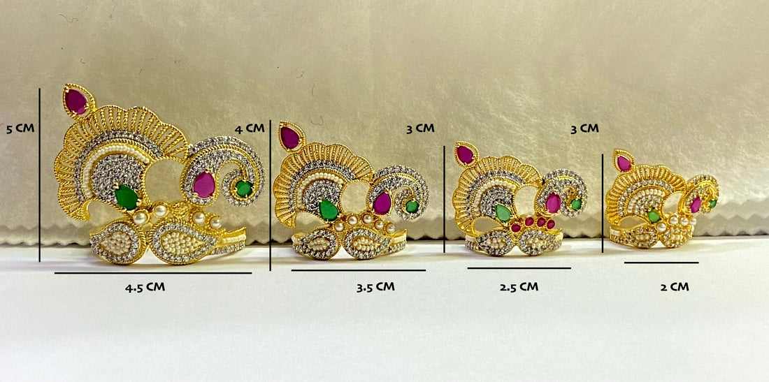 Handmade Krishna Mukut Gold Plated | Crown For laddu gopal | krishna Adjustable size Multicolour color Stone Crown | Hindu Deity Accessory — 1