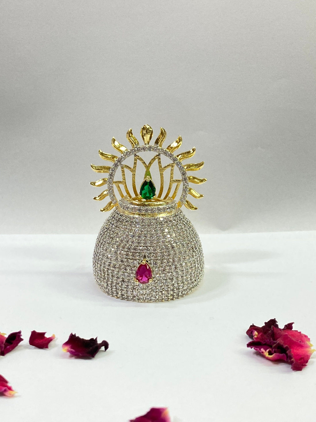 Gold Krishna Mukut, Laddu Gopal Mukut shringar, Gold deity crown and accessories , kanha ji mukut, Ram ji accessories, Lakshmi Mata ji mukut — 3