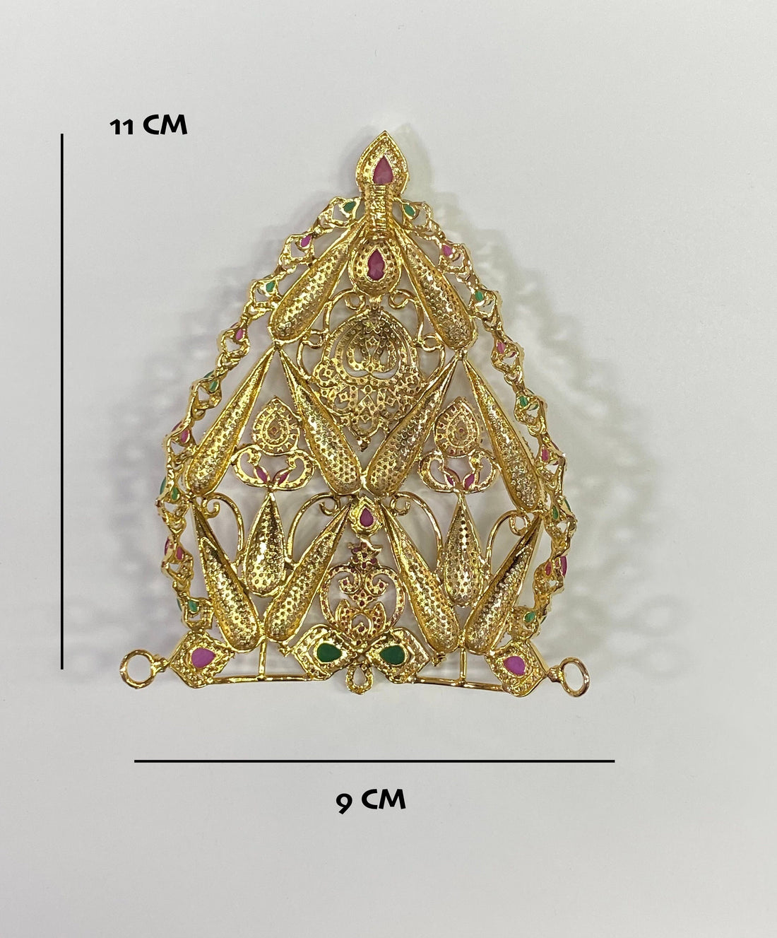Radha Krishna Mukut | Divine Ornament | Big Size Temple Accessory Mukut | Temple Spiritual Gifting — 2
