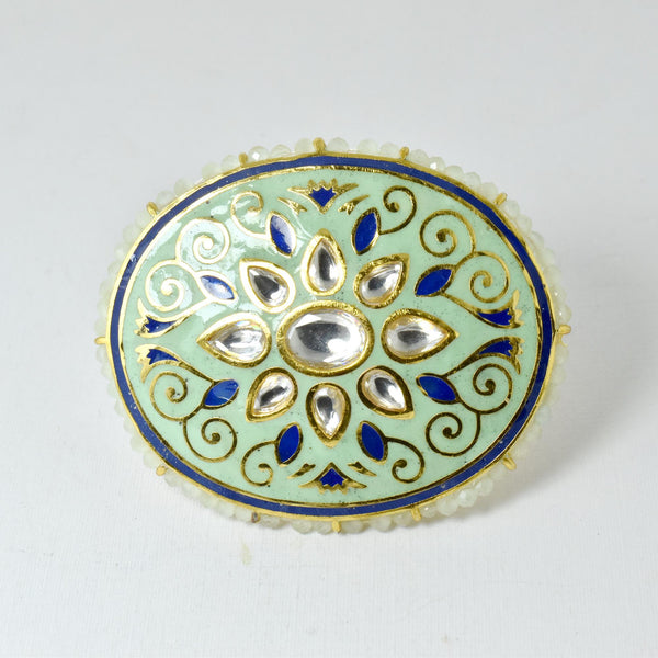 Meenakari Kundan Statement Ring: Indian Wedding Jewelry