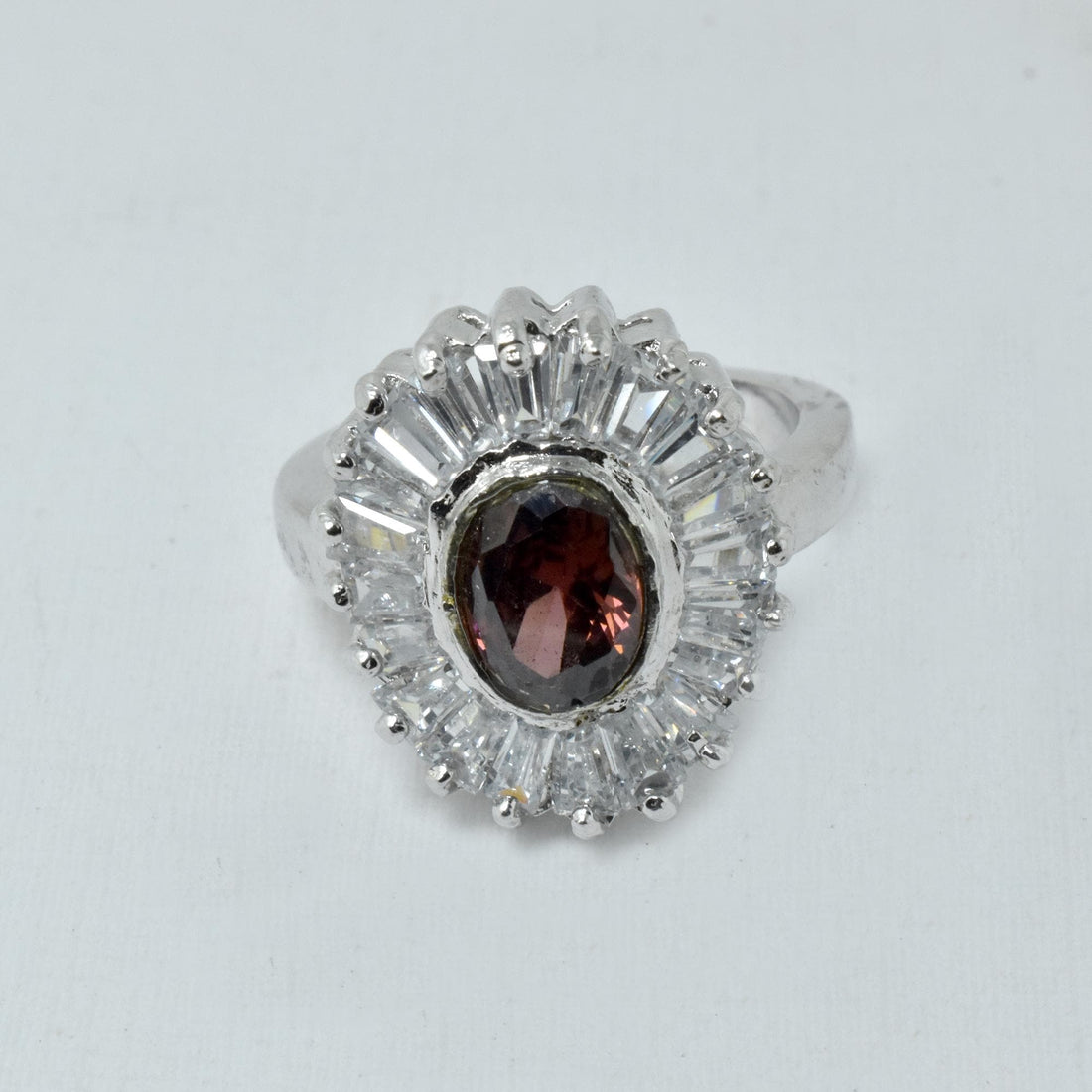 Smoky Quartz CZ Diamond Cocktail Ring | White Gold Plated Ring | Bridal Wedding Engagement Ring | Elegant Party Wear Ring | Gift for Her — 4