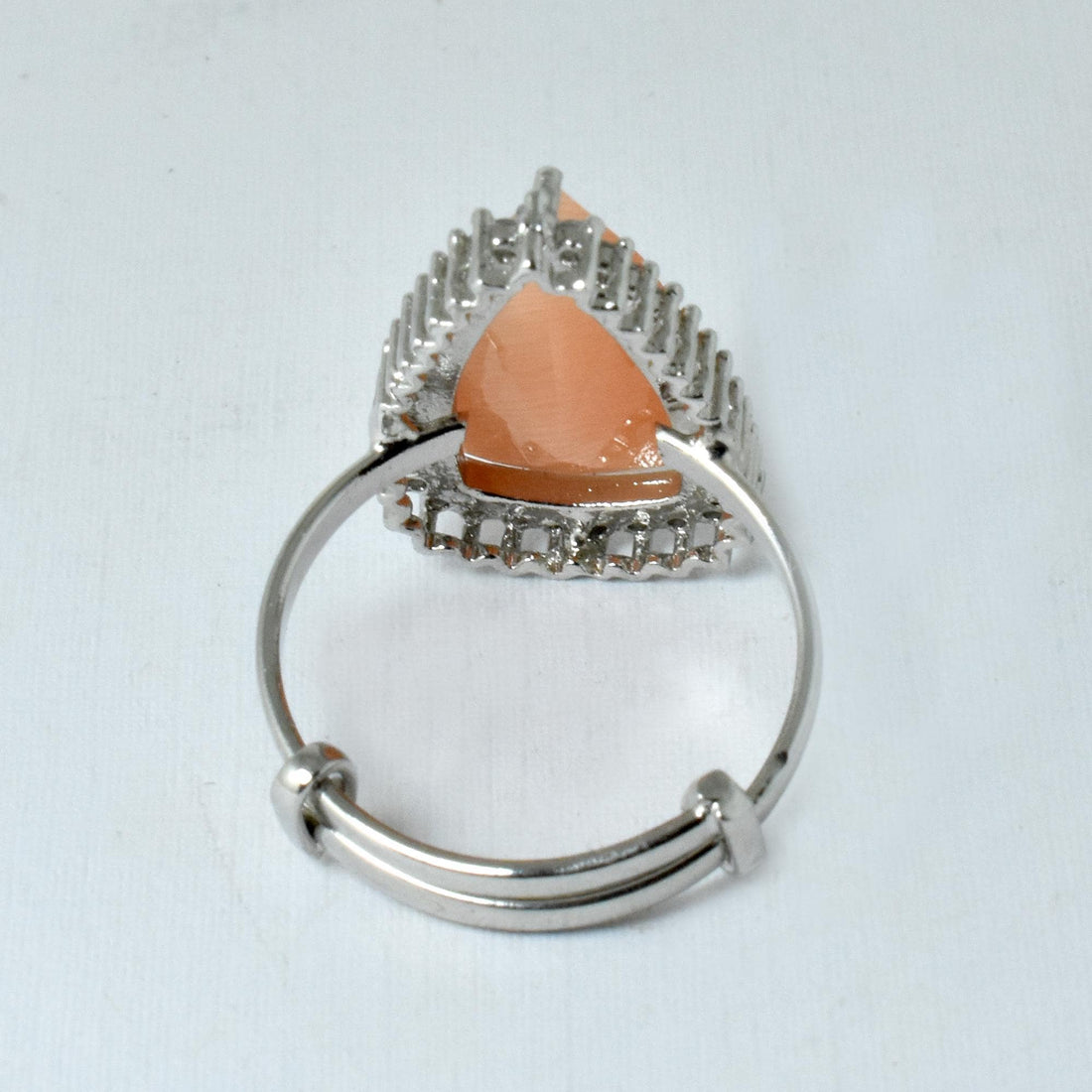White Gold Plated Pear Quartz CZ Ring | Bridal Cocktail Statement Ring | Engagement Wedding Party Wear Jewelry | Gift For Women — 8