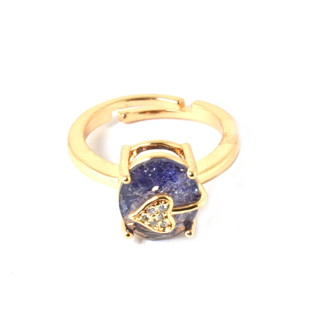Cushion Sapphire & CZ Diamond Ring | Rose Gold Plated Cocktail Ring | Elegant Statement Jewelry | Gift for Her | party ring — 3