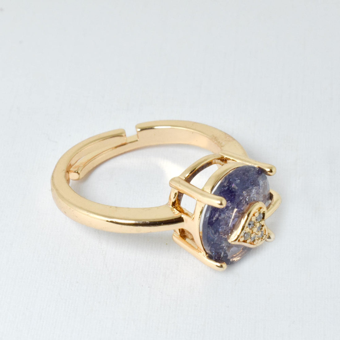 Cushion Sapphire & CZ Diamond Ring | Rose Gold Plated Cocktail Ring | Elegant Statement Jewelry | Gift for Her | party ring — 4