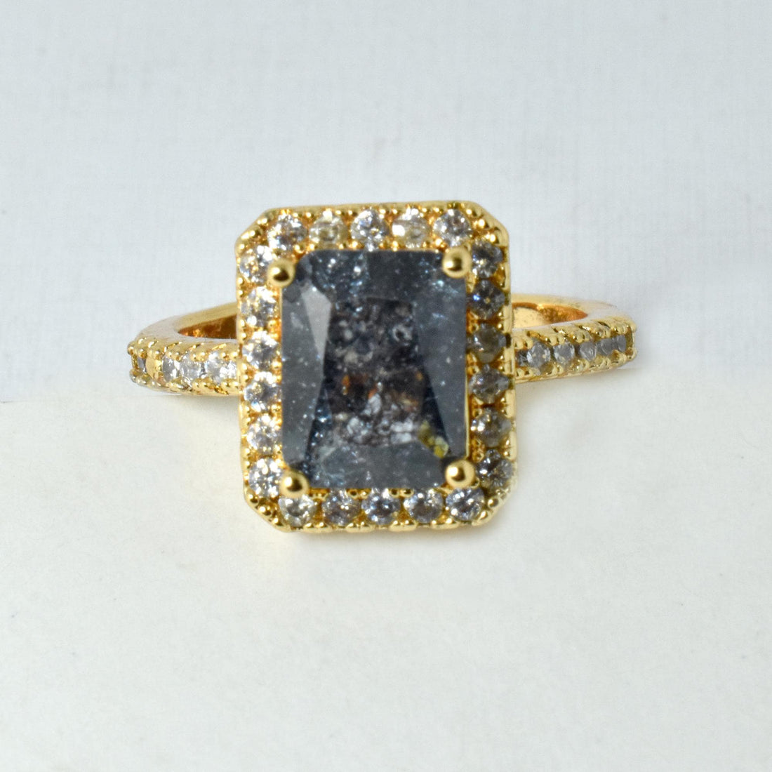 Cushion Sapphire CZ Diamond Ring | Rose Gold Plated Cocktail Statement Ring | Bridal Wedding Engagement Ring | Party Wear Ring |Gift for Her — 1