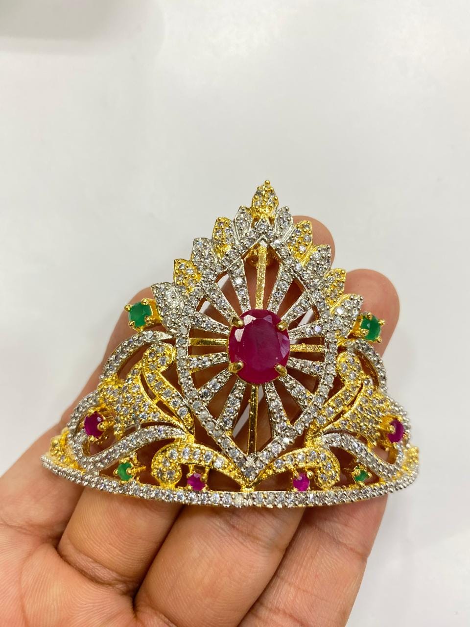 Mukut for krishna, Laddu Gopal Mukut, God Crown Jewellery, Krishna Jewellery, Krishna Crown, Gold Crown, Gold Mukut, Krishna Mukut — 5