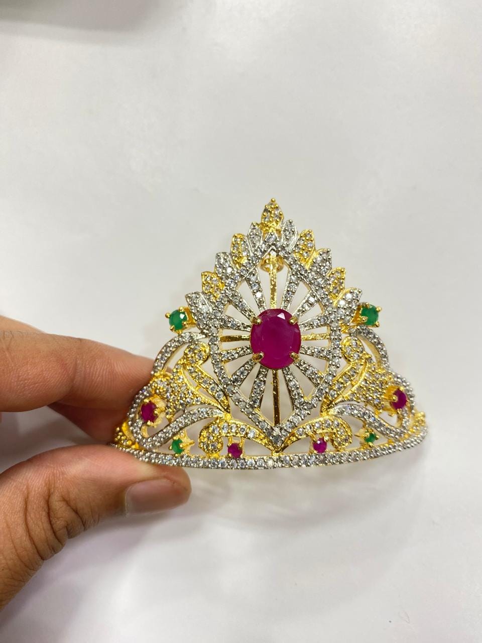 Mukut for krishna, Laddu Gopal Mukut, God Crown Jewellery, Krishna Jewellery, Krishna Crown, Gold Crown, Gold Mukut, Krishna Mukut — 4