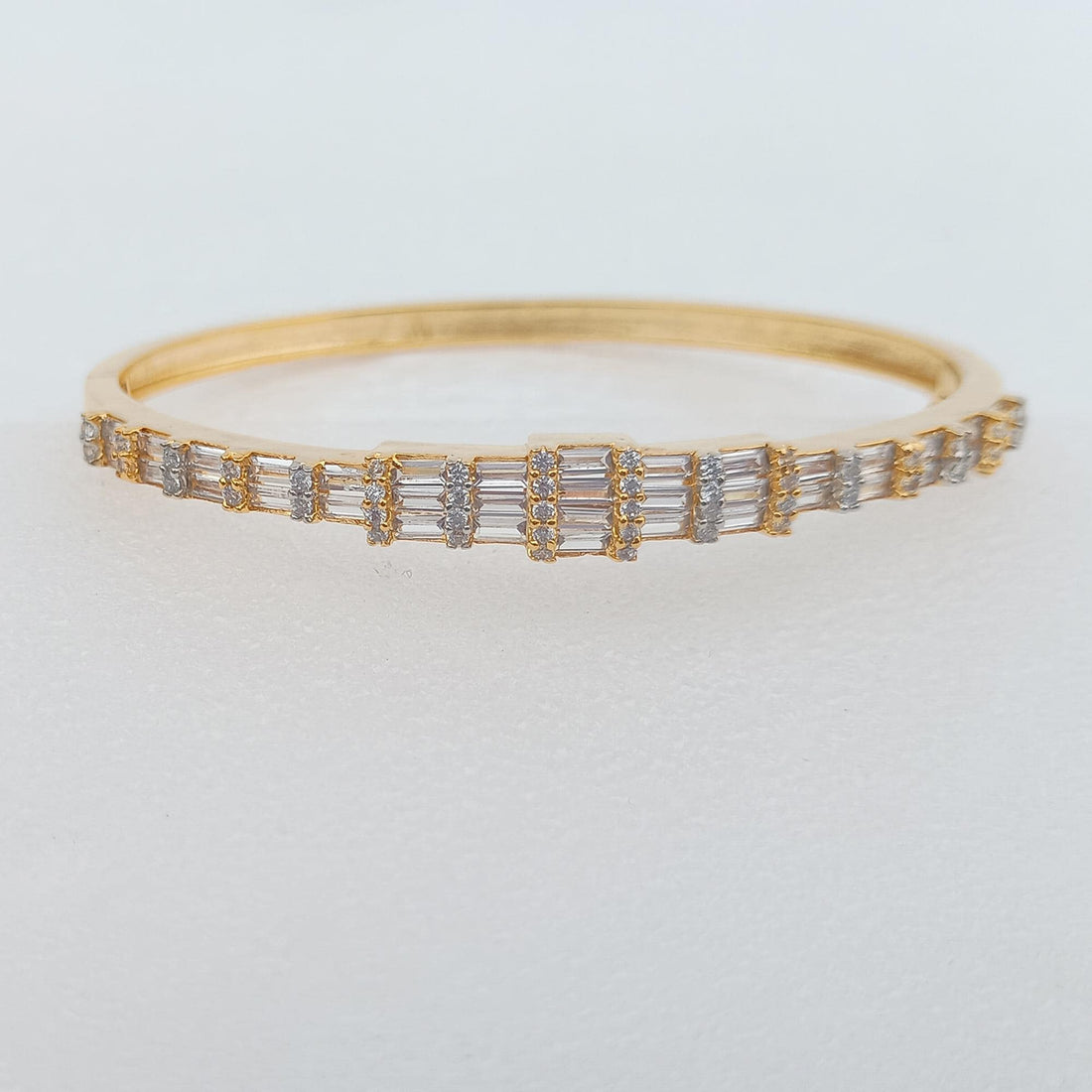 Cubic Zirconia Indian Bangle | 22K Gold Plated Bollywood Bracelet | Bridal Wedding Bangle | Ethnic Party Wear Jewelry | Gift for Her — 4
