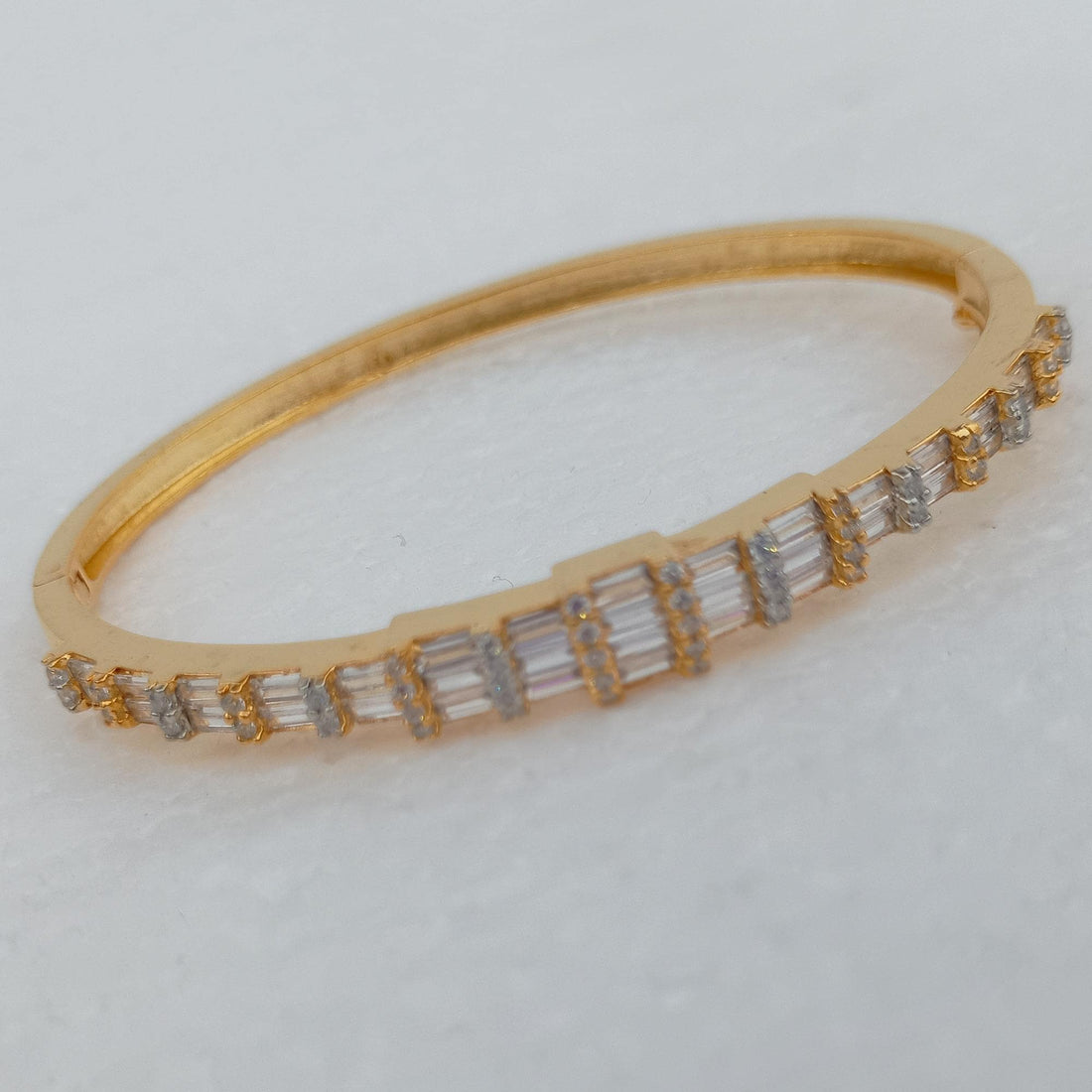 Cubic Zirconia Indian Bangle | 22K Gold Plated Bollywood Bracelet | Bridal Wedding Bangle | Ethnic Party Wear Jewelry | Gift for Her — 8