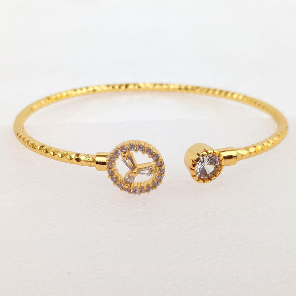 Gold Plated CZ Bangle | Bollywood Style Indian Bracelet | Bridal Wedding Statement Bangle | Ethnic Party Wear Jewelry | Gift for Her