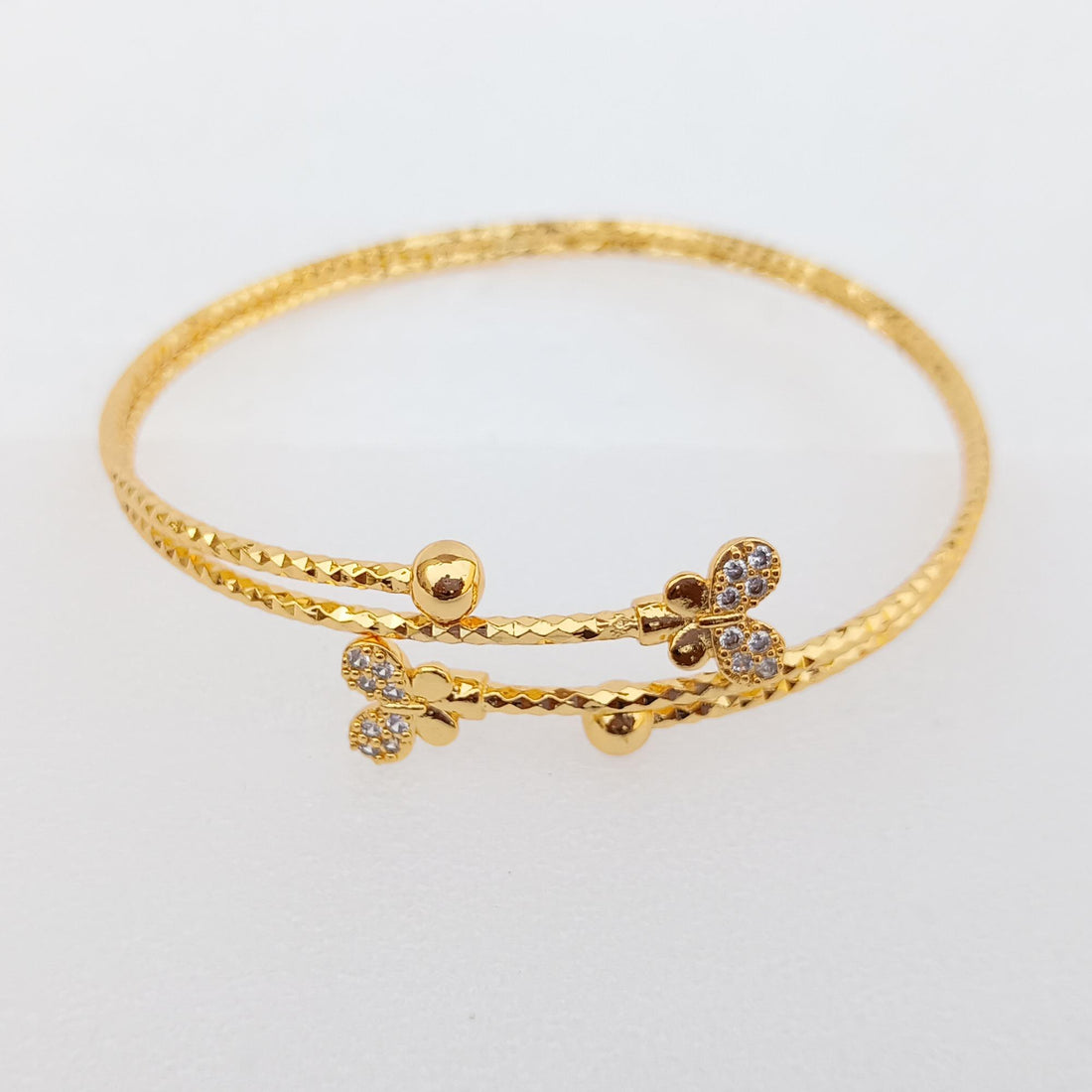 Handmade Cubic Zirconia Bangle: Gold Plated Indian Bollywood Jewelry — 3