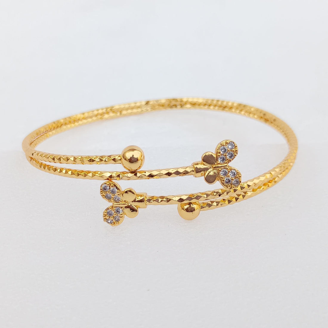 Handmade Cubic Zirconia Bangle: Gold Plated Indian Bollywood Jewelry — 1