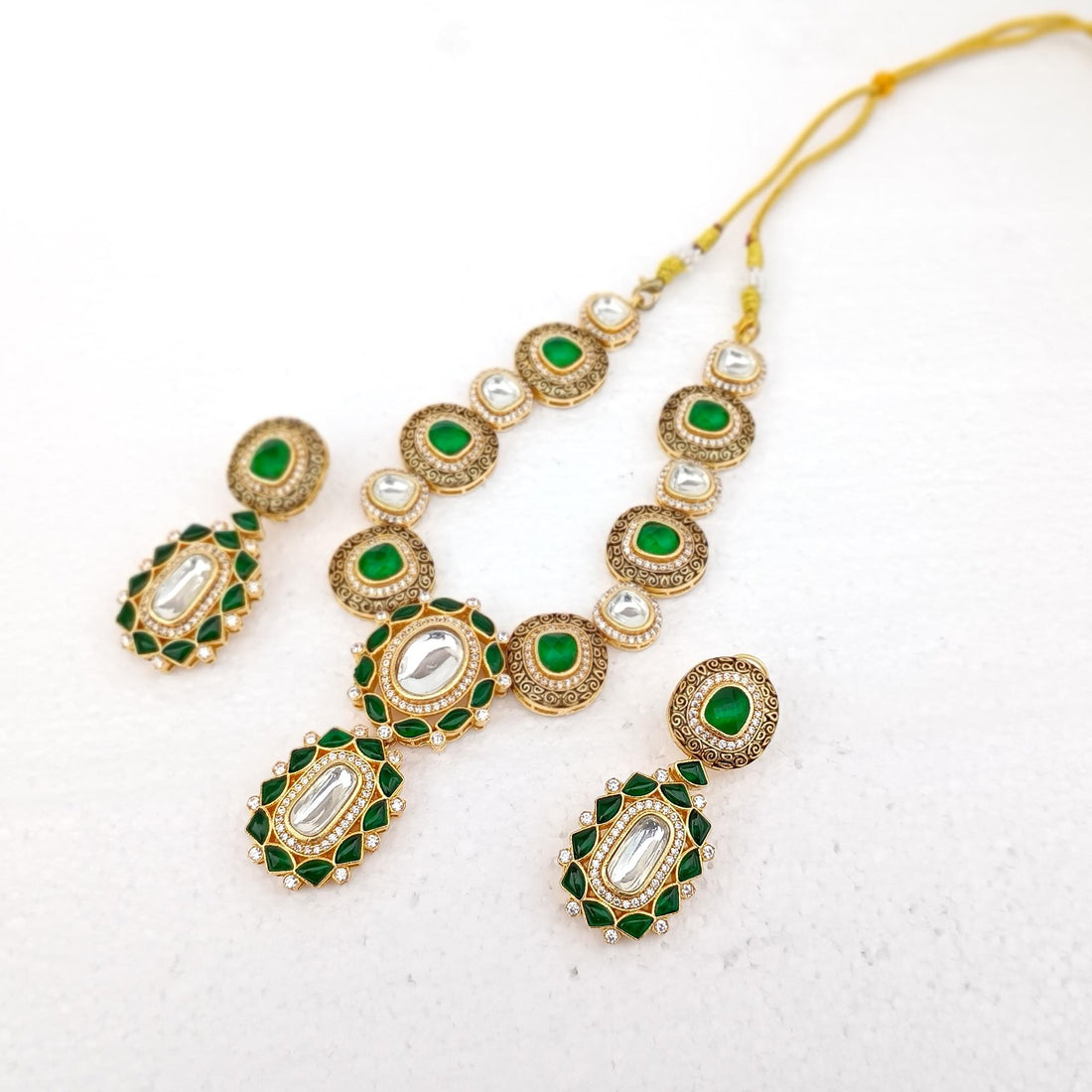 22k Gold Plated Kundan Necklace | Indian Bridal Jewelry | Elegant Wedding Ethnic Statement Necklace | Traditional Jewelry | Gift For Her — 6