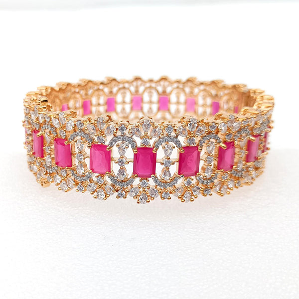 Ruby CZ Gold Plated Indian Bangles | Bollywood Style Bracelet | BCZ Bangles | Wedding Favour Return Gift Favour | Gift For Her