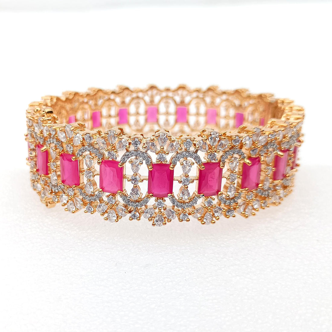 Ruby CZ Gold Plated Indian Bangles | Bollywood Style Bracelet | BCZ Bangles | Wedding Favour Return Gift Favour | Gift For Her — 1