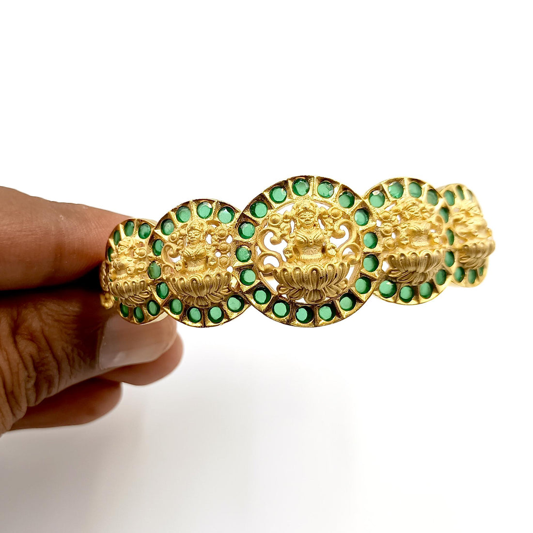 Gold Plated Lakshmi Bangle: South Indian Temple Jewelry — 3