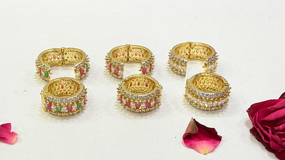 Laddu Gopal Bangle: Gold-Plated Deity Kada with Sparkling Stones — 2