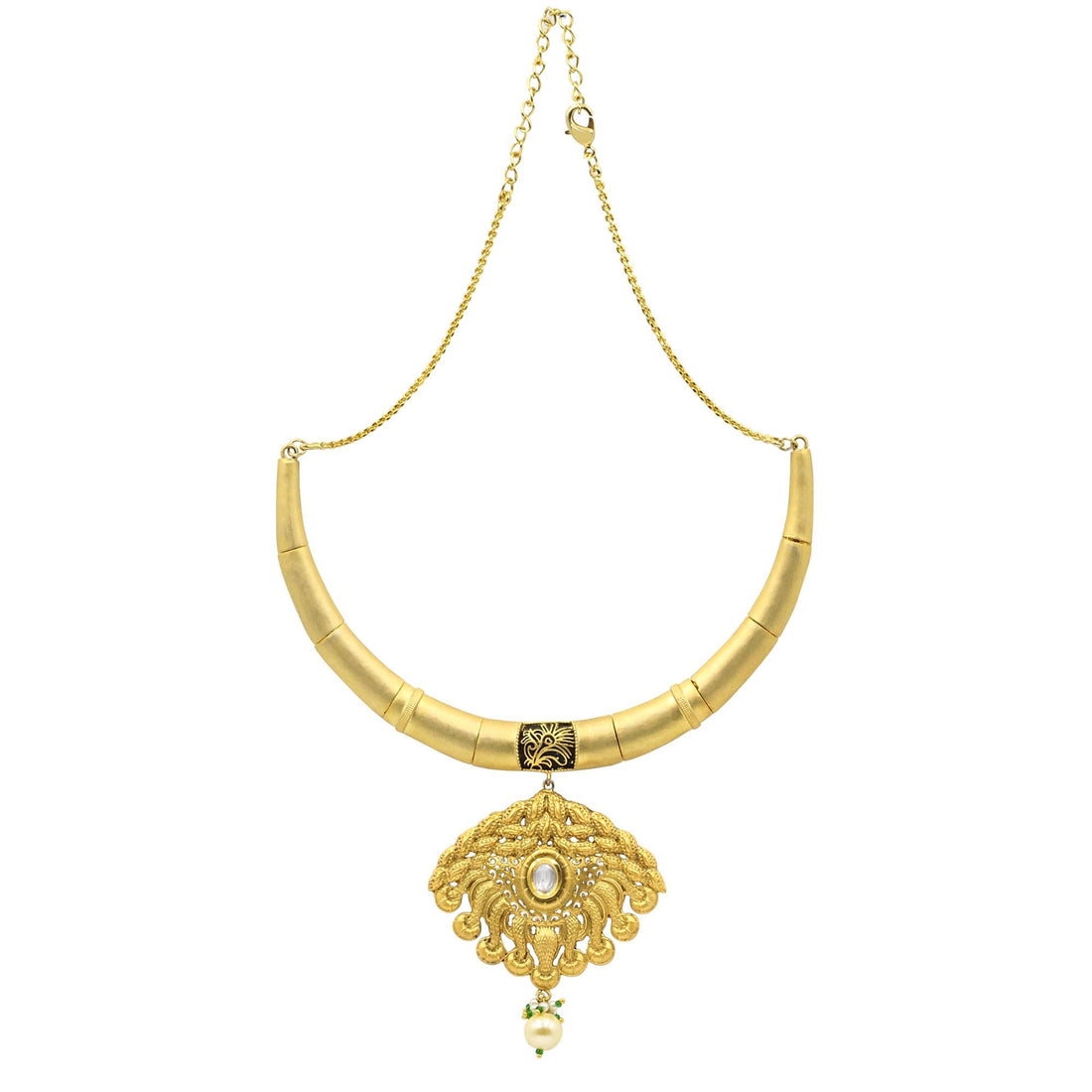 Traditional Indian Gold Plated Necklace Set | Handmade Bridal Wedding Jewelry | Fashion Statement Jewelry | Gift For Her — 5