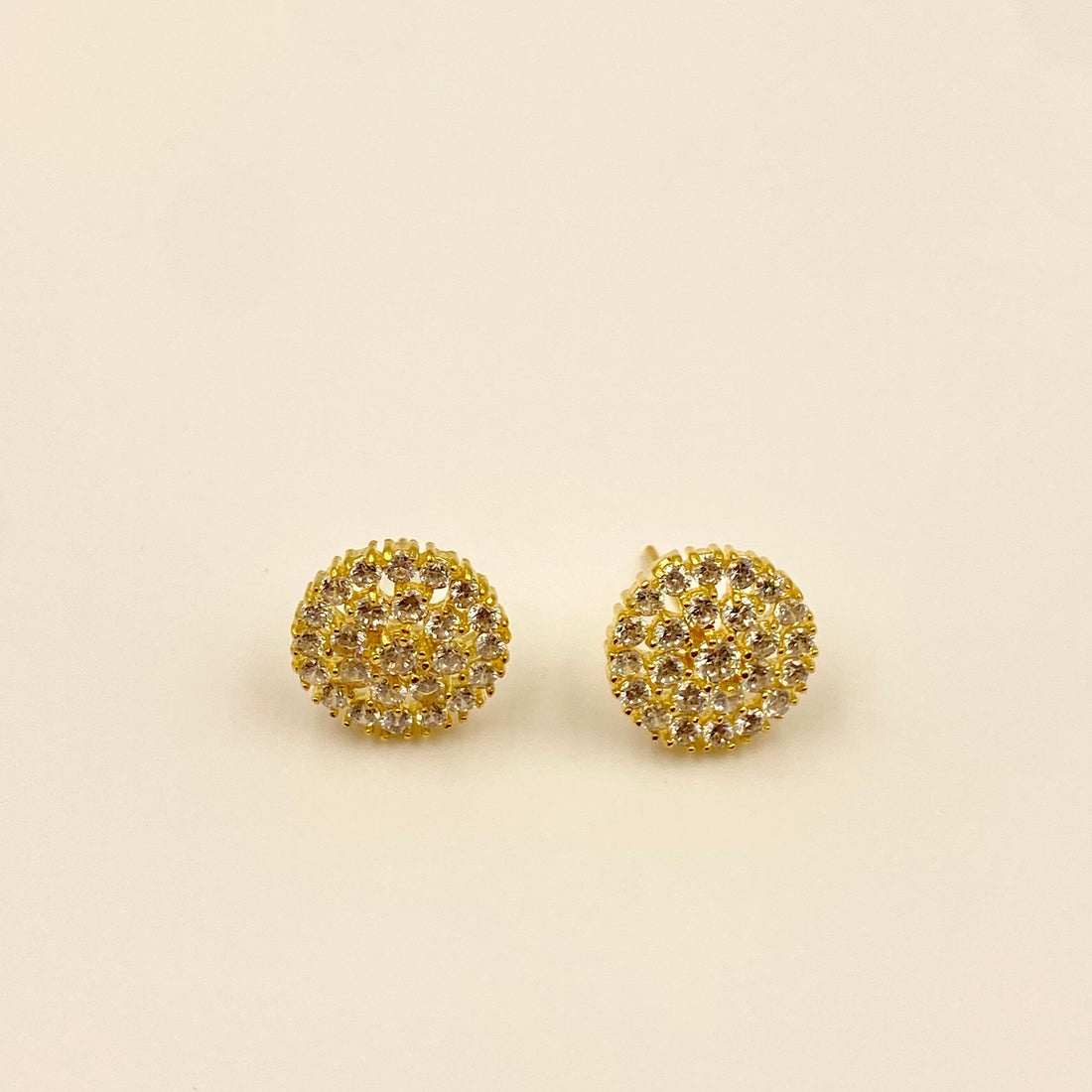 Round Stud Earrings Set | Pearl, Ruby & CZ Stone Earrings | Gold Plated Handmade Gemstone Jewelry — 7
