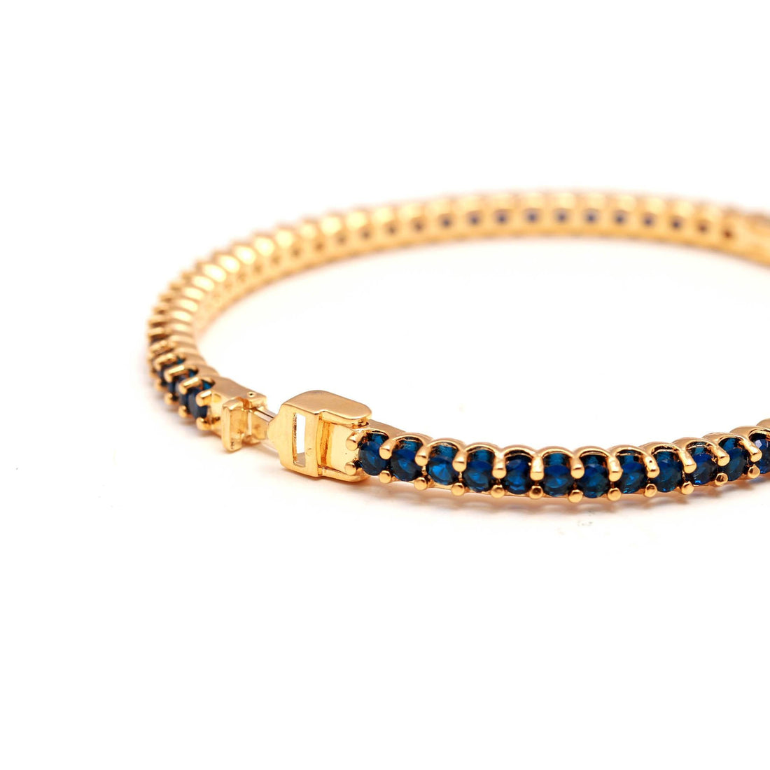 Blue Sapphire Gold Bracelet | Gift For Her | Elegant Royal Gemstone Bracelet for Women | Minimalist Gemstone Jewelry — 2