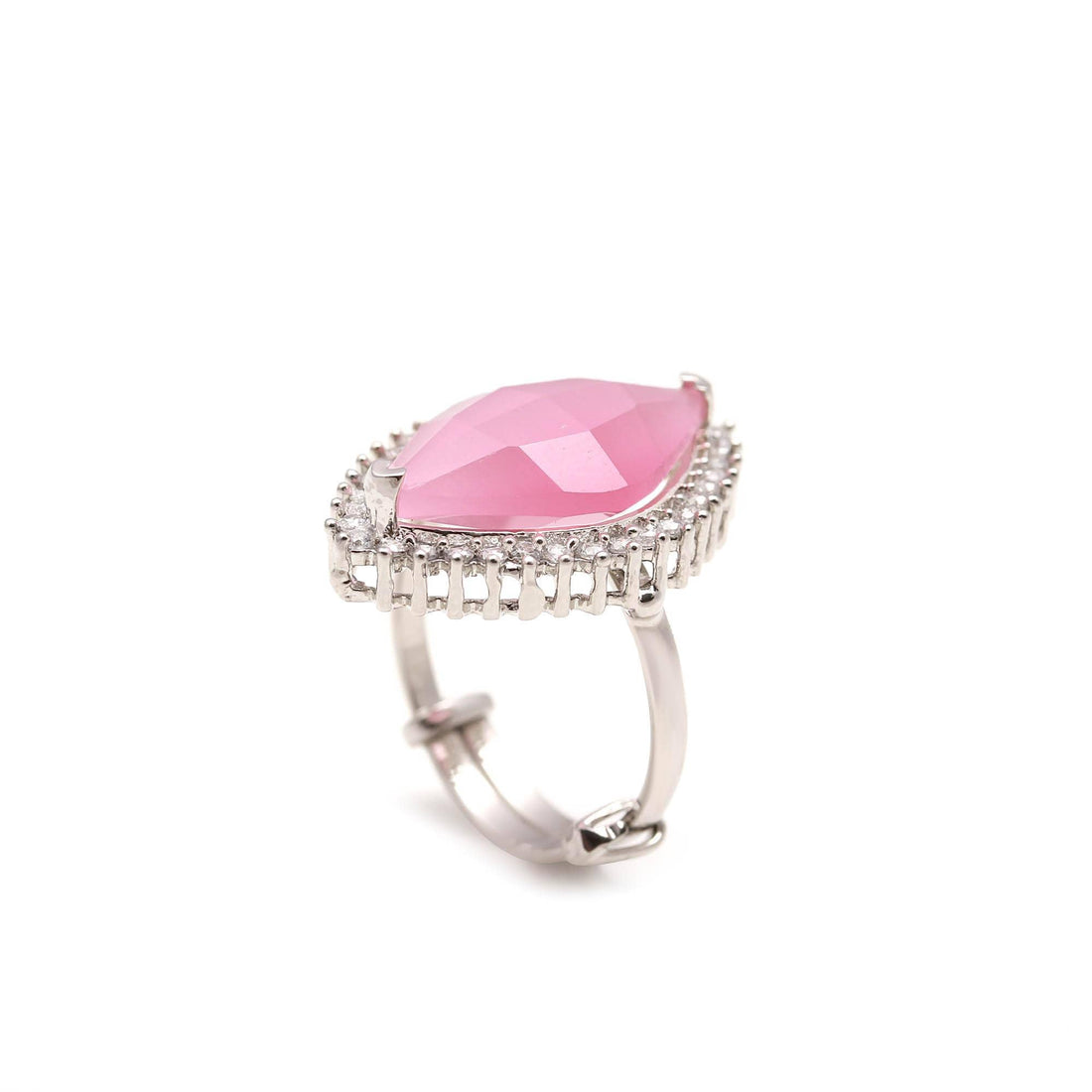 Marquise Cut Silver CZ Halo Women's Ring | Wedding Ring | Unique Fashion Accessory | Statement Style | Bridal Ring | Gift For Her — 3