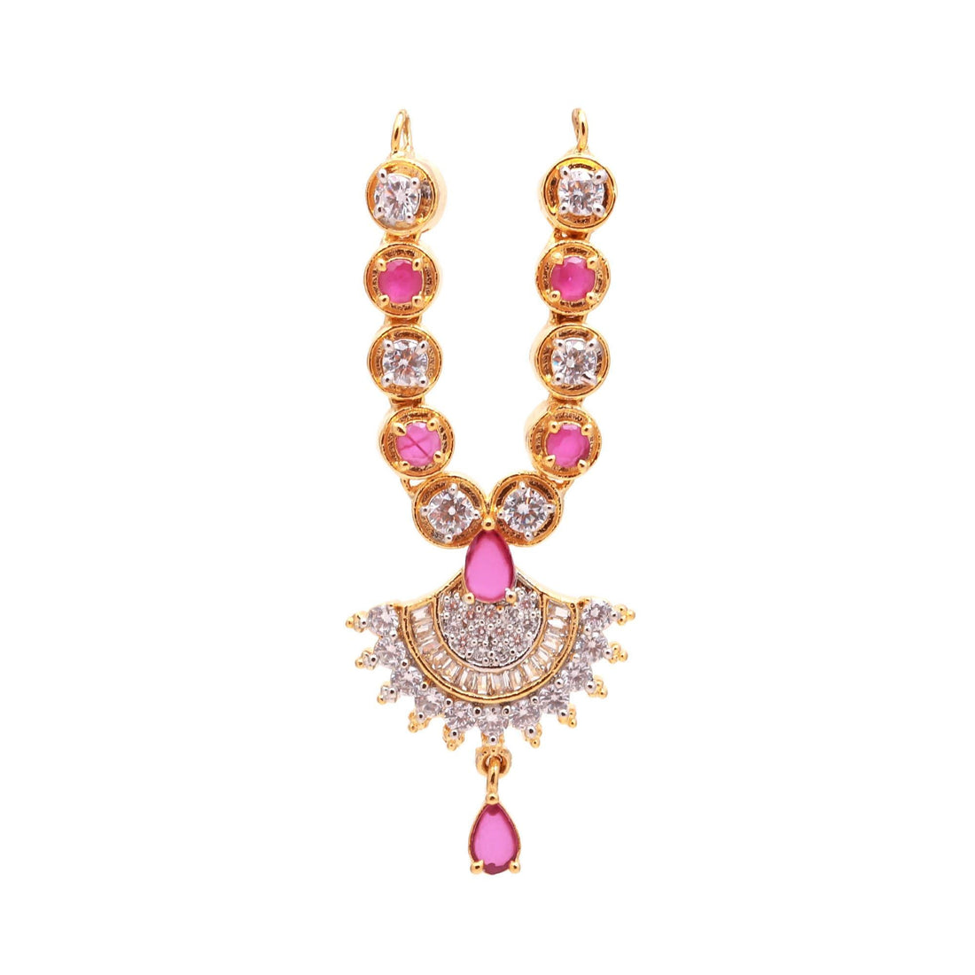 Krishna Ladu Gopal Ruby White Necklace | Ladu Gopal Kanthi Mala | Janmashtami Pooja Temple Decoration | Ladu Gopal Shringar Jewelry — 3