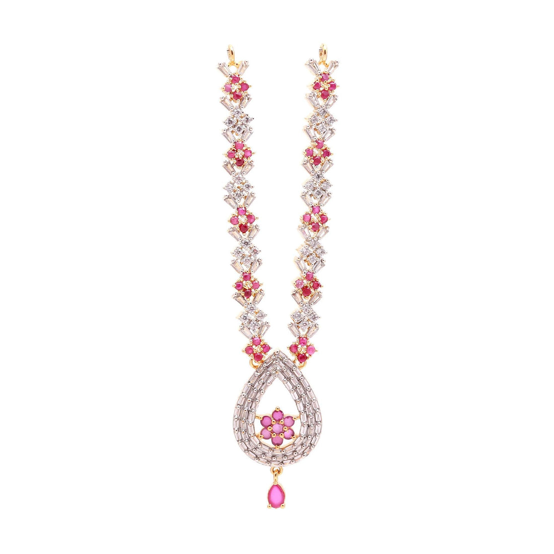Ruby White Necklace For Krishna Ladu Gopal |Traditional Kanthi Mala For Idol Shringar |Janmashtami Pooja Mandir Decoration Jewelry Accessory — 5