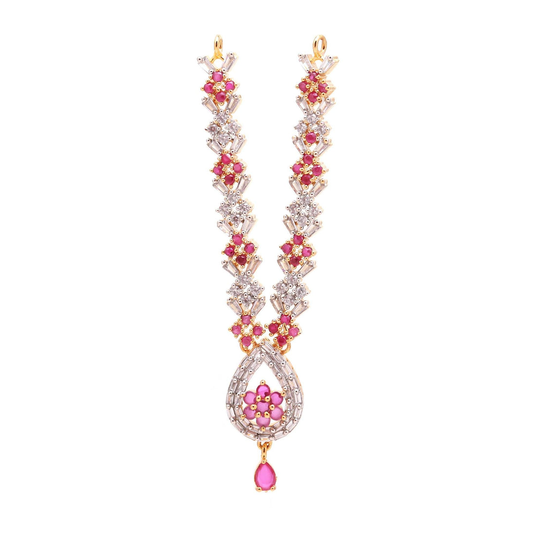 Ruby White Necklace For Krishna Ladu Gopal |Traditional Kanthi Mala For Idol Shringar |Janmashtami Pooja Mandir Decoration Jewelry Accessory — 6