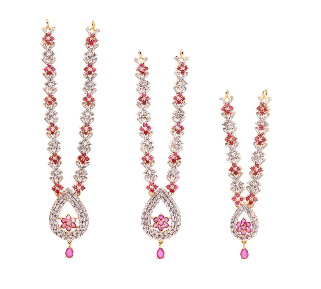 Ruby White Necklace For Krishna Ladu Gopal |Traditional Kanthi Mala For Idol Shringar |Janmashtami Pooja Mandir Decoration Jewelry Accessory — 1