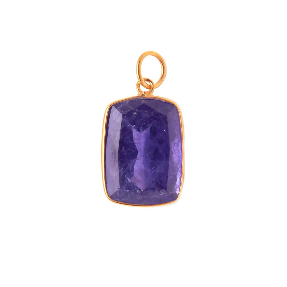 Octagon Tanzanite Pendant 12K Solid Gold , 20.9ct Purple Tanzanite Charm, Large 15x19mm Step Cut Statement Pendant, Gift for her — 2