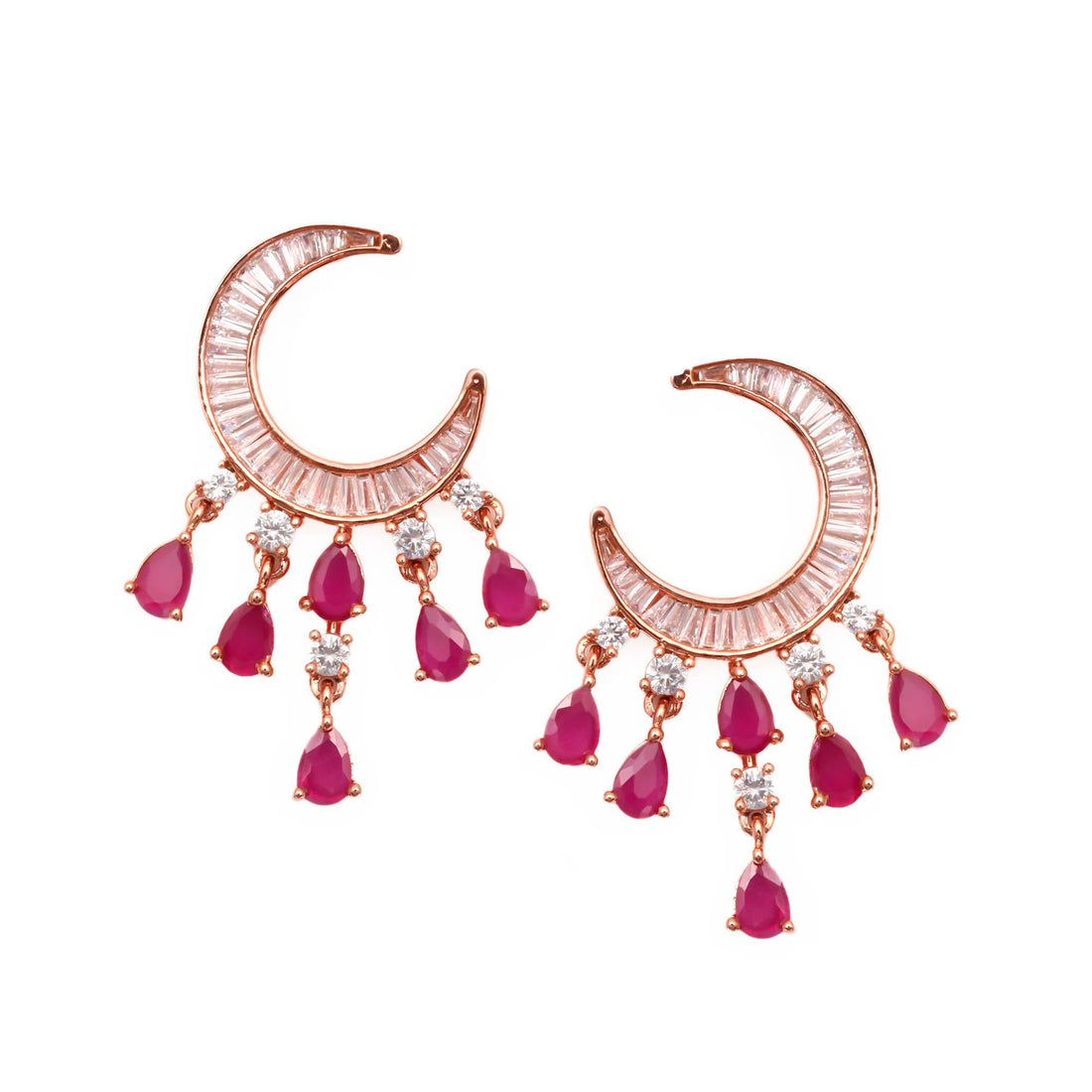 Ruby Helix Earrings | 14K Rose Gold Minimalist Tragus Jewelry | Tiny Red Gemstone Studs | Cartilage Piercing Earrings | Gift For Women — 4