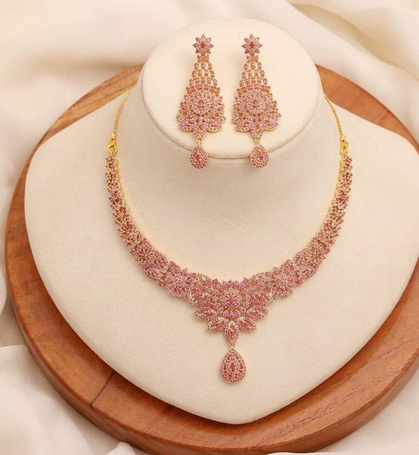 22K Gold Plated Handmade Ruby Necklace | Indian Bridal Wedding Traditional Jewelry Set | Gift For Her