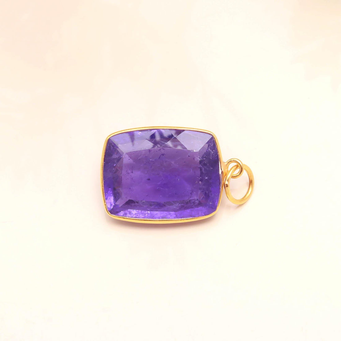 Tanzanite Gold Charm | 22 Ct Octagon Step Cut Pendant | 9K Gold Bezel Set Pendant | December Birthstone | Blue Gemstone Charm | Gift for Her — 3