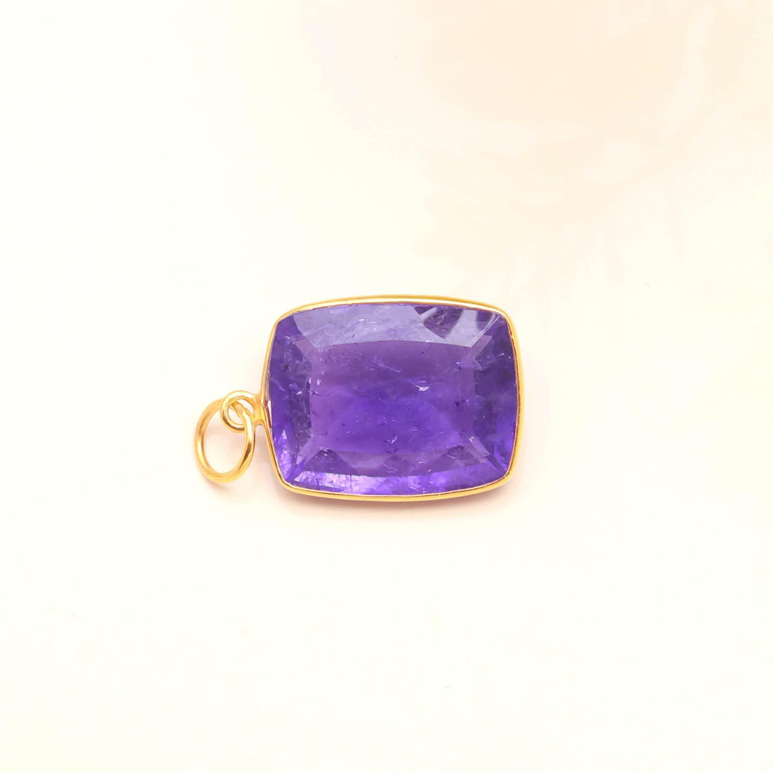 Tanzanite Gold Charm | 22 Ct Octagon Step Cut Pendant | 9K Gold Bezel Set Pendant | December Birthstone | Blue Gemstone Charm | Gift for Her — 4