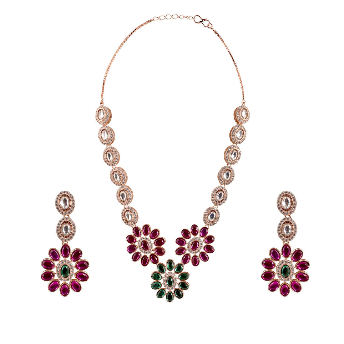 Victorian Antique Necklace Set | Gold Plated Polki Kundan Bridal Jewelry | Traditional Indian Wedding Necklace | Gift For Her — 5