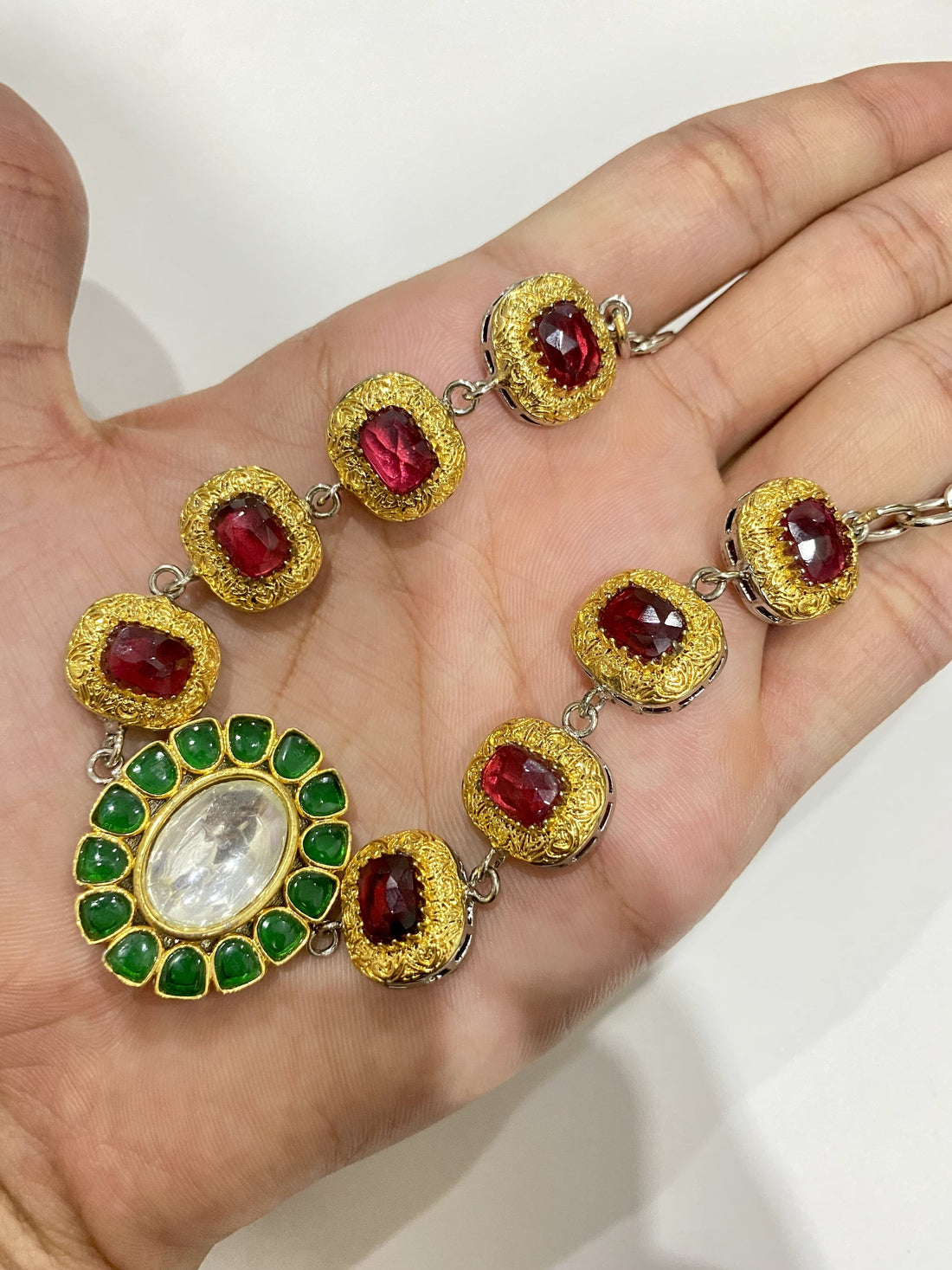 Kundan Gold Bracelet | Wedding Bracelet | South Indian jewellery | Style jewelry | Indian Designer Jewelry | Ruby Jewelry | Gift For Her — 4
