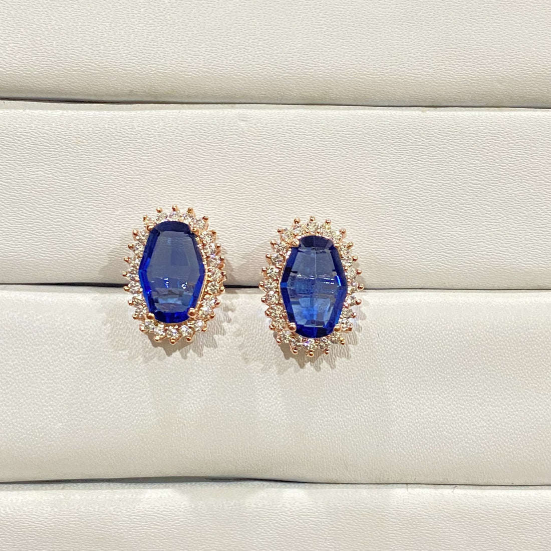 Dainty Stud Earrings: 14k White Gold Plated, AAA Stone — 7