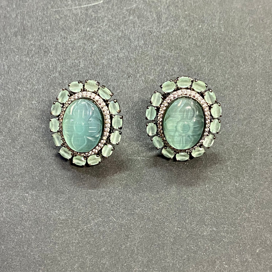 Carved Stone Stud Earrings: Luxury Minimalist Design — 3
