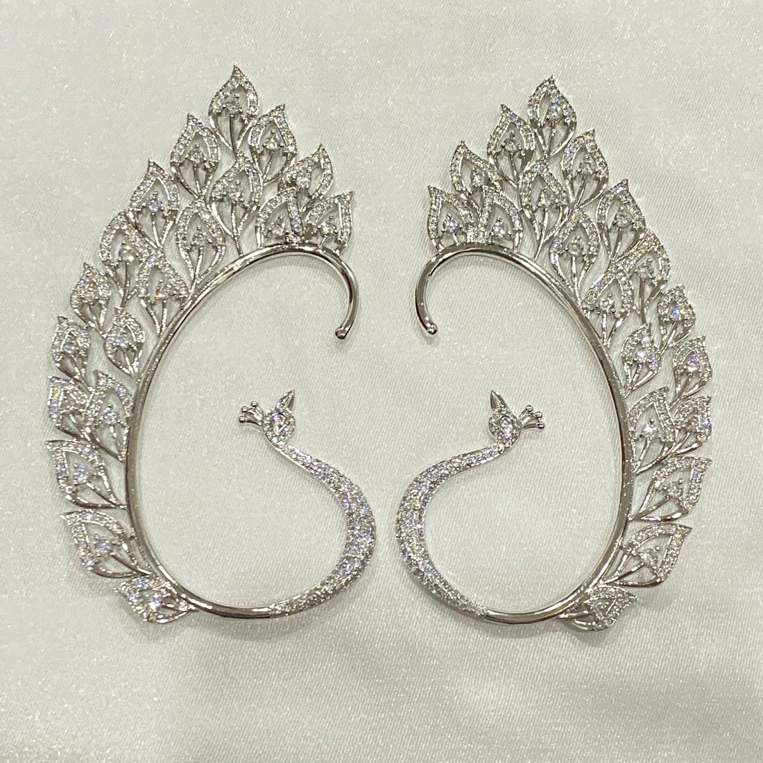 Thai Artistry in Gold: Peacock Ear Cuff for Weddings - No Piercing Required — 3